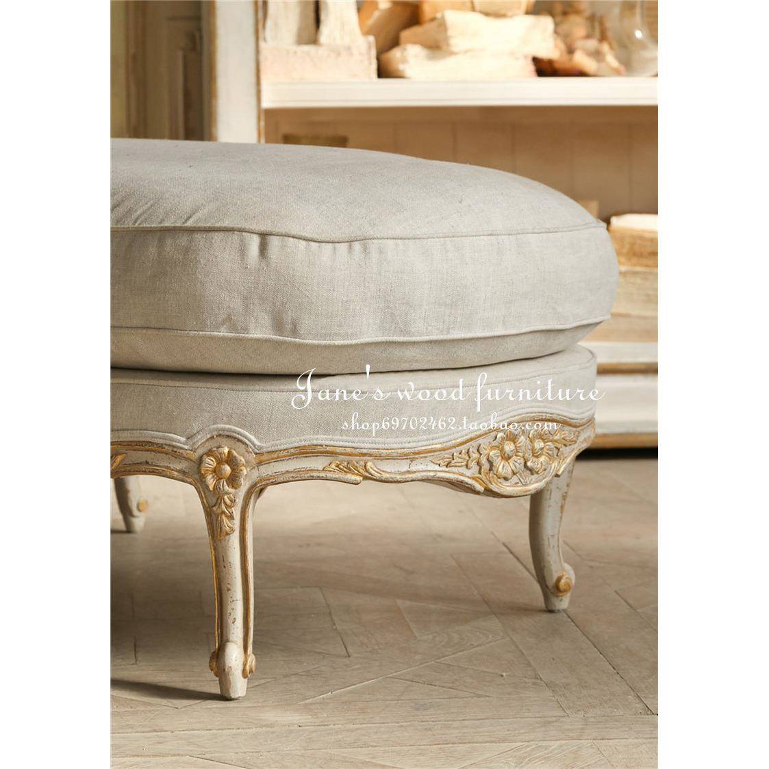 欧式贵妃椅实木懒人贵妃榻卧室躺椅美式法式复古仿古公主椅全实木 - 图2