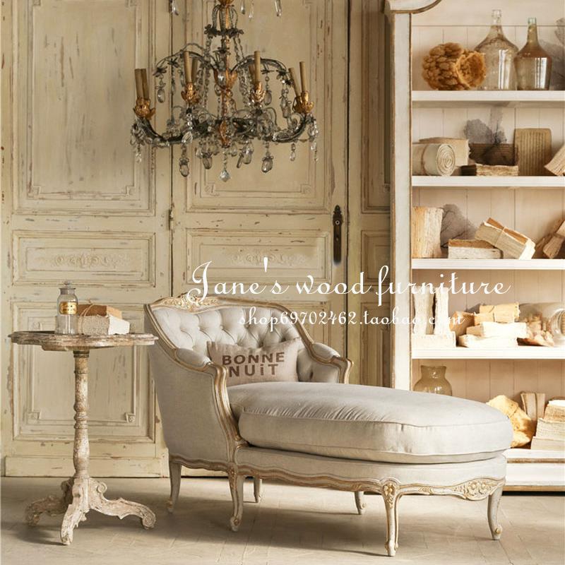 欧式贵妃椅实木懒人贵妃榻卧室躺椅美式法式复古仿古公主椅全实木 - 图1