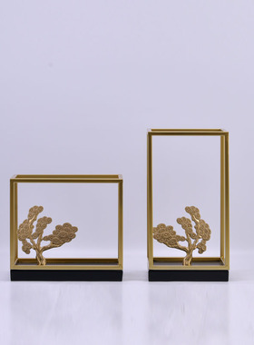 新中式金色陶瓷花瓶样板房间客厅酒柜玄关家居茶几办公室软装摆件