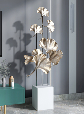北欧银杏叶大型落地摆件轻奢客厅电视柜旁边家居装饰乔迁新居礼品