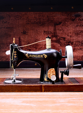 手工复古缝纫机摆件 套装模型居家影楼酒吧摄影道具 装饰摆件