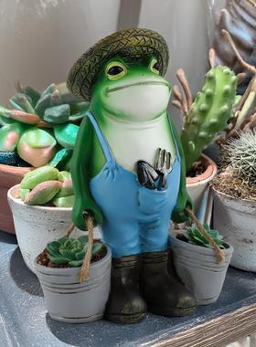 户外庭院阳台用品小创意装饰品摆件动物青蛙花园多肉花盆节日礼品