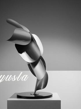 简约高级感样板间售楼部玄关柜特大号别墅客厅落地大型摆件装饰品