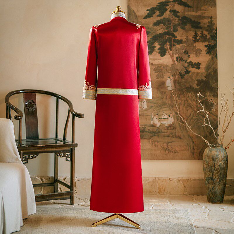 男士秀禾服新郎2024新款中式结婚接亲敬酒礼服大码男生龙凤褂唐装,淘宝优惠券,粉丝福利购,淘宝优惠卷