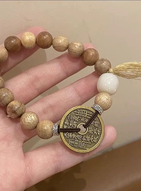 禅意古风款新中式山鬼花钱手串小众设计复古太极八卦简约百搭