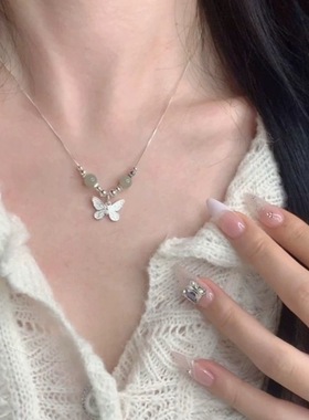 幻蝶之舞项链女ins甜美中国风吊坠2024新款精致可爱锁骨链