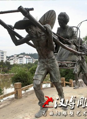 铸铜雕塑古代抬轿子人物雕塑定制玻璃钢民俗雕塑城市广场街头景观