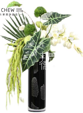 轻奢现代新中式花瓶花艺套装样板间售楼处客厅家居装饰品玄关卧室