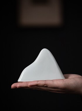 白瓷禅意假山小摆件微景观盆x景沙盘鱼缸造景陶瓷客厅玄关中式装