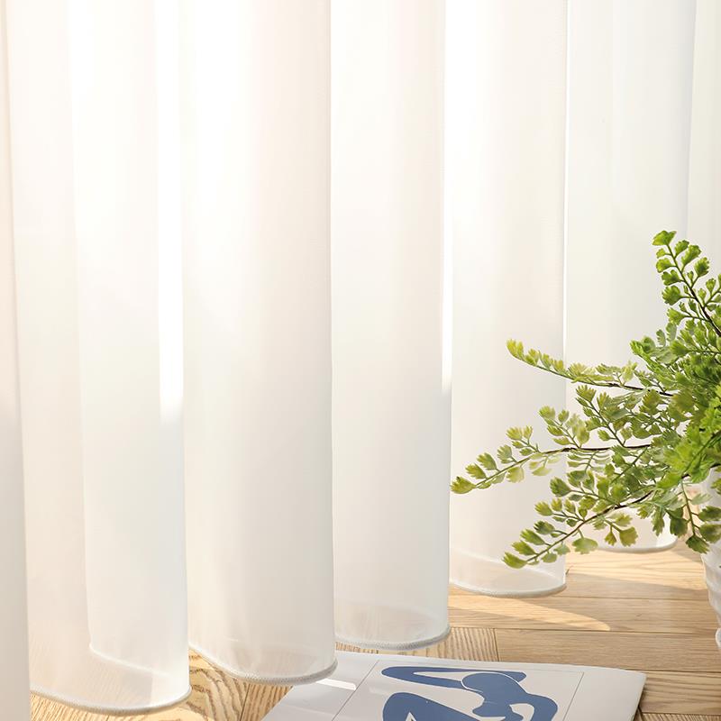 Diamond gauze white gauze curtains window gauze gauze curtains are translucent and opaque to people semi-transparent partition living room bedroom white sand balcony bay window