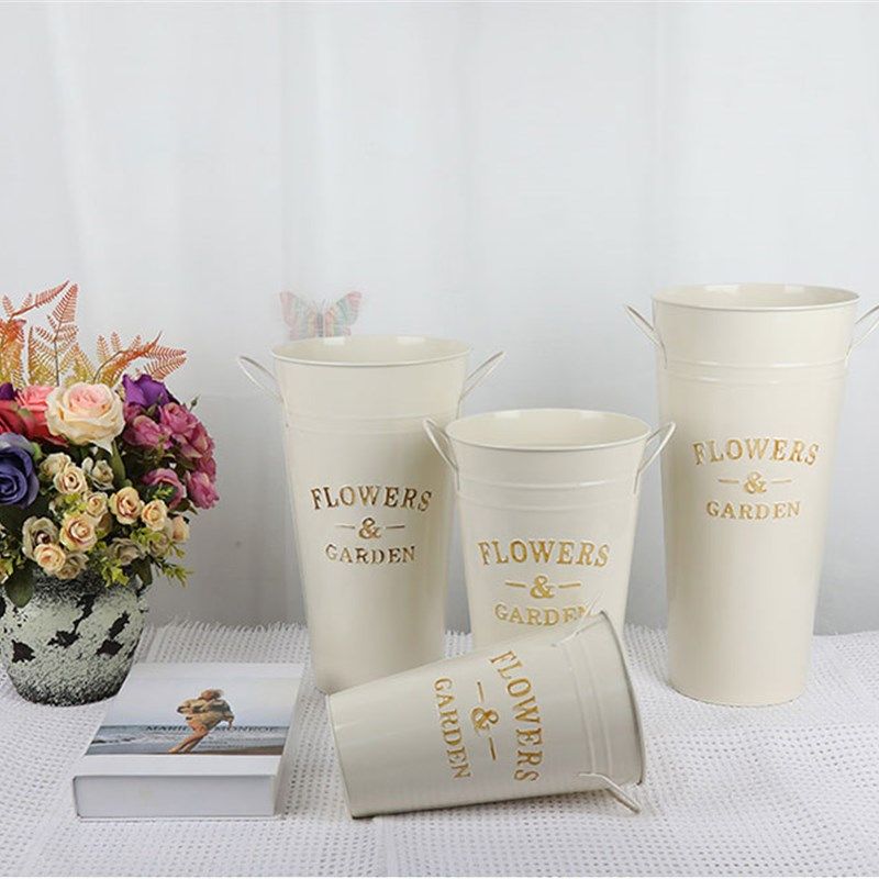 干花插花器花桶鲜花店装饰铁皮桶铁桶花盆铁艺小花筒,淘宝优惠券,粉丝福利购,淘宝优惠卷