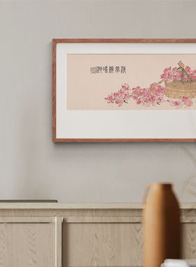 新中式荷花挂画禅意餐厅卧室床头瑜伽馆莲蓬日式民宿样板间装饰画