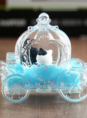 沙漏油漏摆件马车南瓜车笔筒液体流沙创意水油水入油滴油笔插礼物