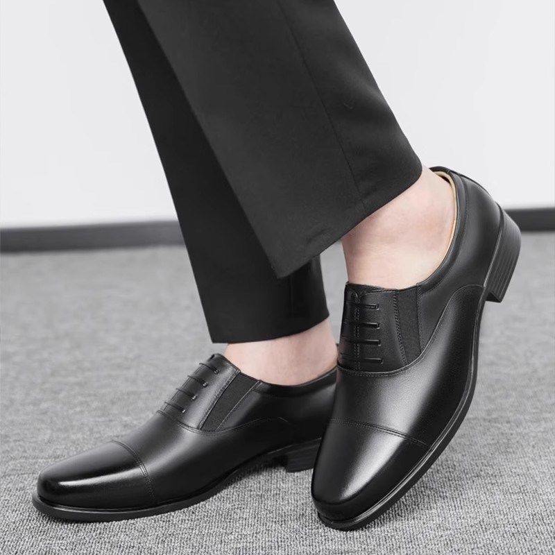 三接头皮鞋男真皮春秋商务低帮正装黑色工作牛皮方头系带三接头,淘宝优惠券,粉丝福利购,淘宝优惠卷