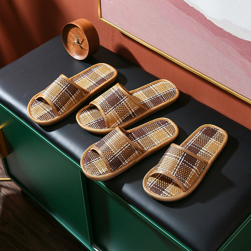 10双装藤编凉拖鞋家用拖鞋女夏季草编竹编男室内居家,淘宝优惠券,粉丝福利购,淘宝优惠卷