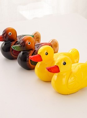 可爱中式鸳鸯木质鸭子摆件装饰品室内卧室房间摆设韩式复古