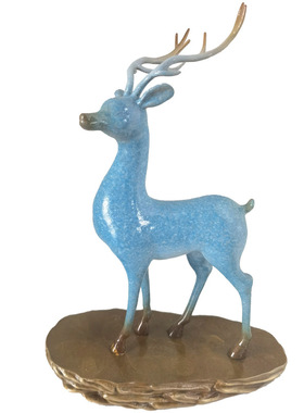 铜工艺品摆件雕塑艺术品铜鹿一路高升家居办公装桌面饰品礼品摆设