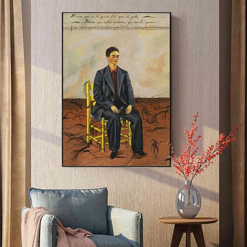 短发自画像 Frida 弗里达装饰画墨西哥客餐厅书房酒吧艺术挂画 - 图0