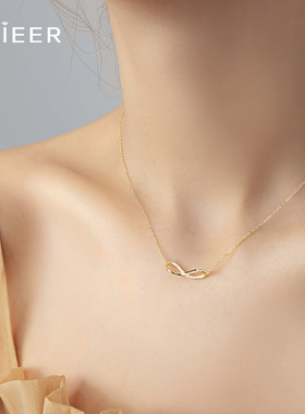 纯银项链女2021年新款潮莫比乌斯环锁骨链简约网红气质小众设计感