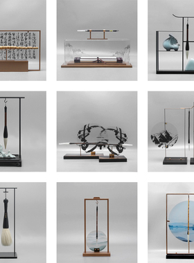 新中式毛笔架摆件创意客厅家居书房禅意办公桌玄关电视柜软装饰品