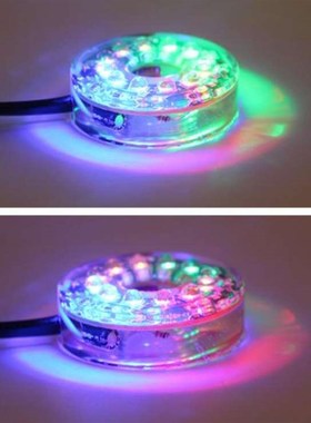 盆景假山防水灯水景景观七彩射灯流J水喷泉配件射灯水池灯