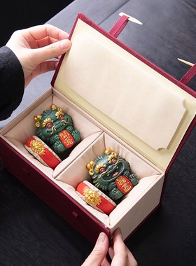 国风龙年办公桌茶桌工位桌面摆y件可爱装饰高级感小众生日礼物礼