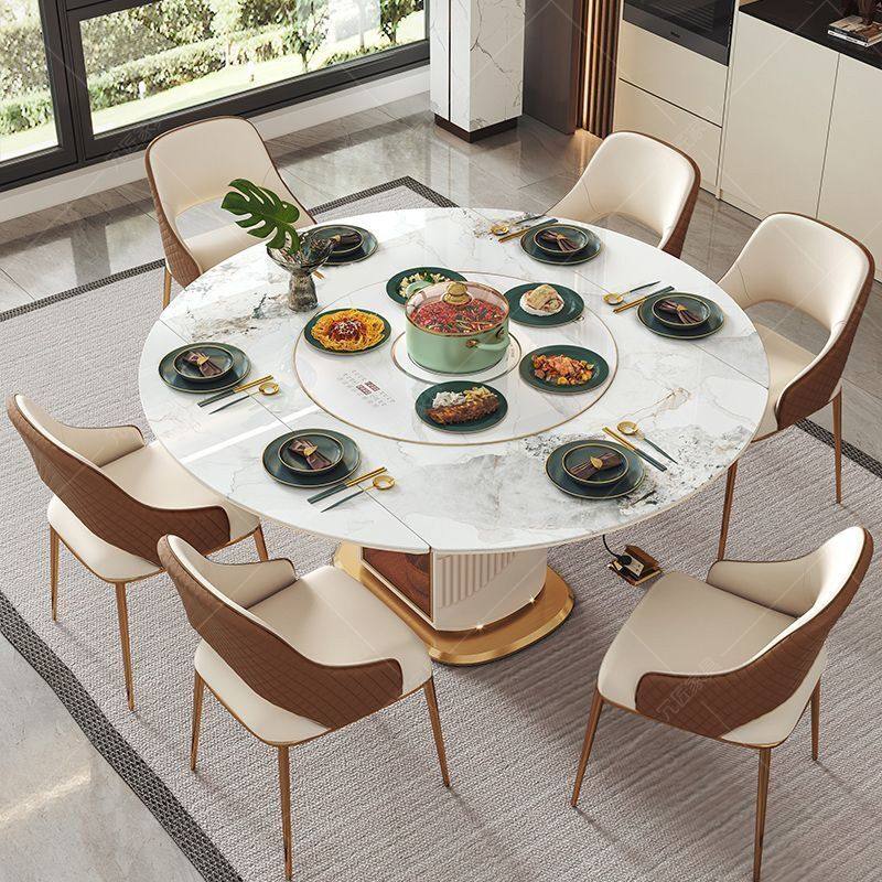 岩板岛台餐桌一体轻奢家用小户型多功能带电磁炉伸缩方圆两用饭桌,淘宝优惠券,粉丝福利购,淘宝优惠卷