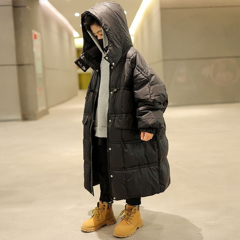 儿童加长羽绒服男童冬装中长款2023新款男孩男大童装外套冬季潮款 - 图3