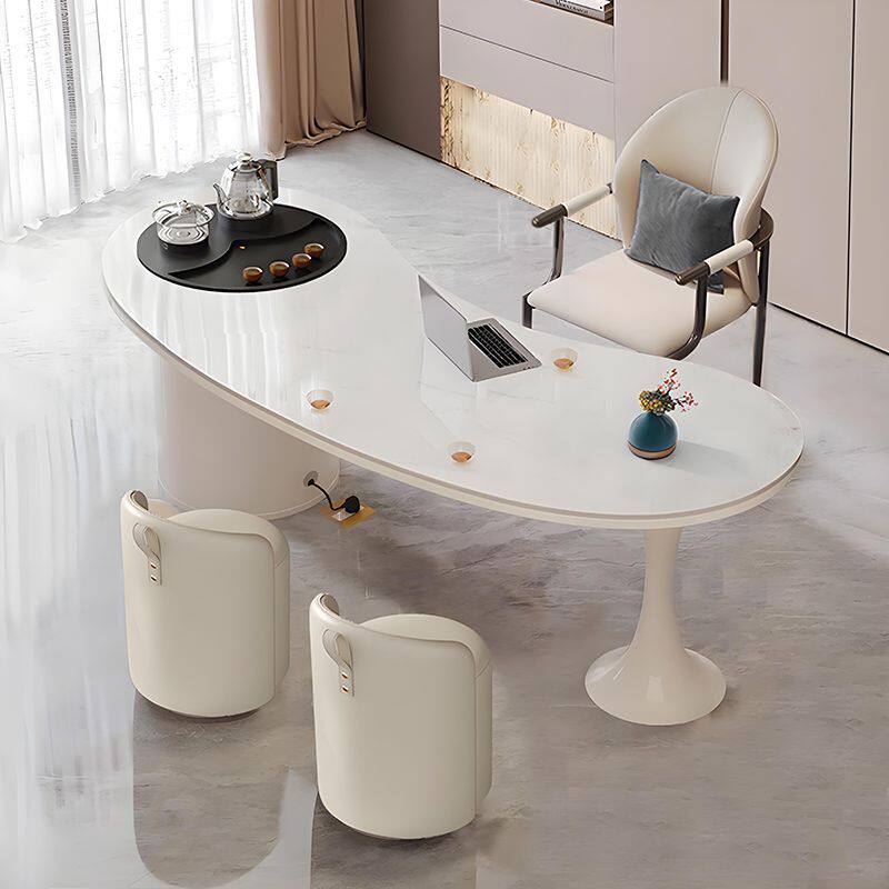 轻奢岩板泡茶台小户型阳台泡茶桌椅组合家用客厅泡茶几烧水壶一体 - 图3