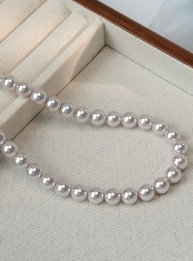 丽沁 链子925银 优雅曼塔玫瑰紫珠满串项链女法式气质优雅颈链