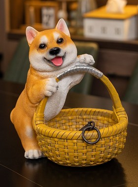 泉瀚可爱柴犬入户动物钥匙收纳摆件创意个性手工摆设乔迁新居礼品