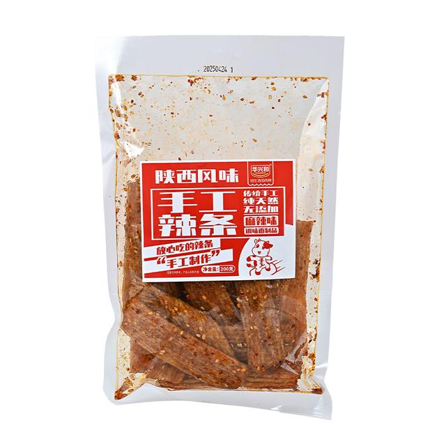 华兴和陕西风味手工辣条200g/包无添加辣片孕妈小孩解馋小零食 - 图2