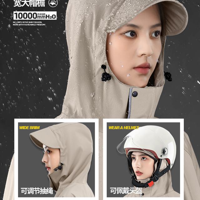 备美全身防暴雨长款遮脚骑行户外单人男女款电瓶车一体式带袖雨衣 - 图1