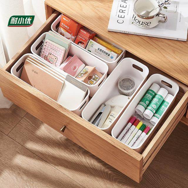 【家庭6个装】抽屉收纳盒橱柜收纳盒PP塑料盒桌面收纳盒整理收纳,淘宝优惠券,粉丝福利购,淘宝优惠卷