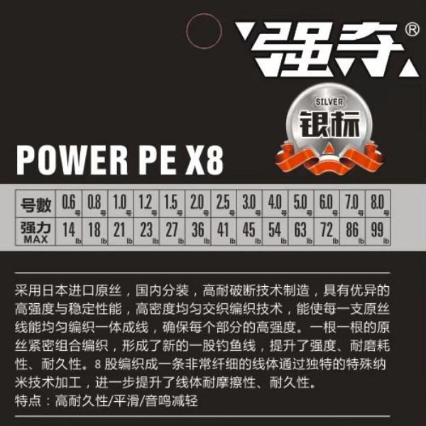 强夺路亚pe线大力马鱼线150米200米主线超强拉力ygk原丝8编银标 - 图3