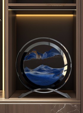 轻奢装饰品摆件客厅办公室流沙画玻璃解压工艺品简约创意个性高档