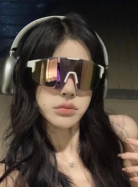 户外骑行运动粉色个性防晒防紫外线偏光墨镜女自行车遮阳太阳眼镜