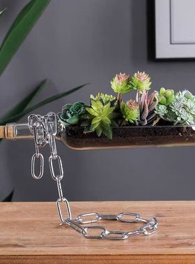 悬浮电视墙摆件悬浮摆件酒瓶花瓶家居客厅摆设现代简约装饰多肉花