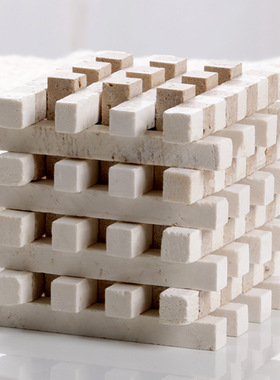 极简几何正方形摆件创意层叠条状风摆设样板房售楼处软装饰品