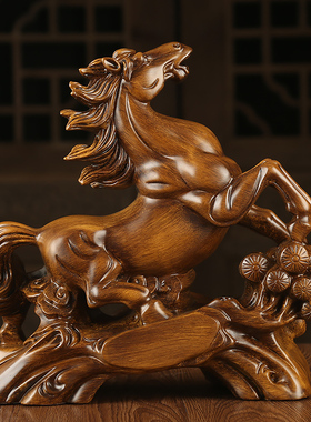 马到成功新中式书房办公室摆件客厅酒柜装饰前台摆设店铺开业礼品