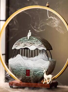 中式观山流水器千里江山流水瀑布招财公室客厅开业送礼孵化财蛋