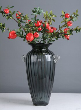 酒店玄关玻璃花瓶花器摆件玄关餐桌样板房客厅电视柜极简摆设
