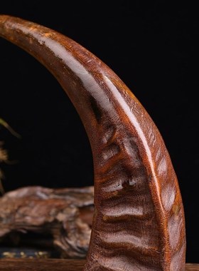 【保真】天然披毛xi整角家居创意艺术品办公室文玩摆件手把件文玩