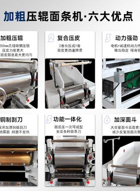 面条机压面机商用电动全自动大型立式一体机挂面果蔬饺子皮机厂家