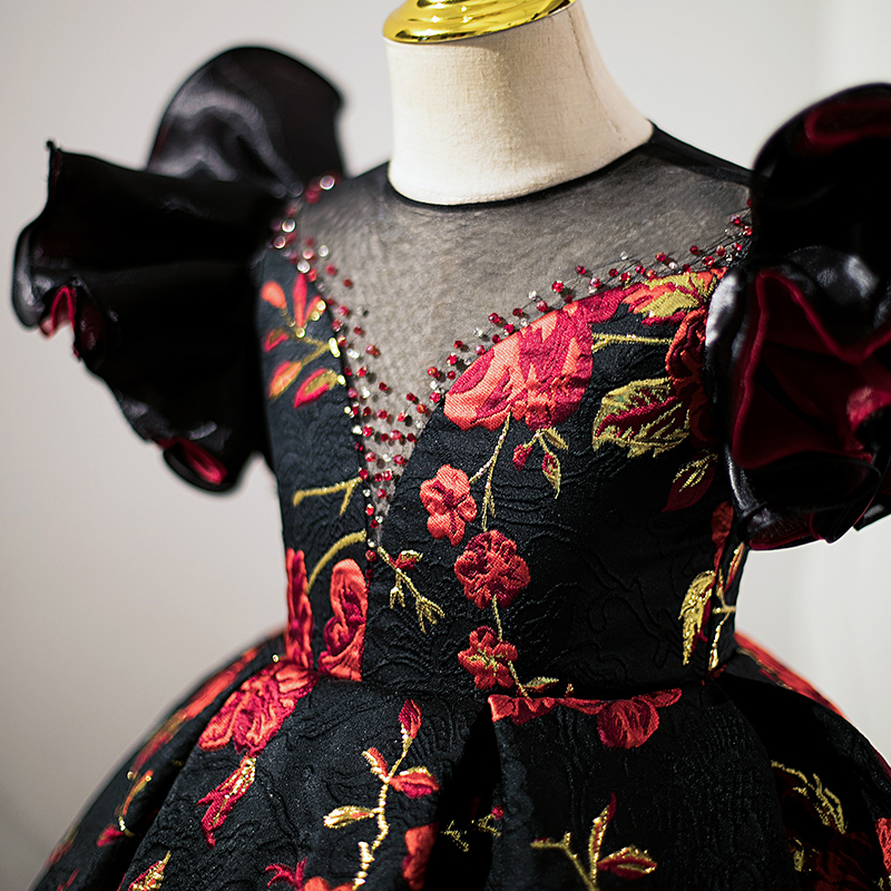 儿童礼服女花童公主裙女童模特走秀女孩生日钢琴演奏主持人演出服 - 图1