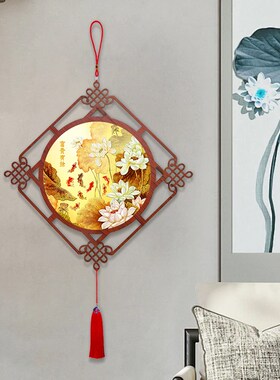 牡丹花开富贵中国结挂件客厅卧室装饰画入户玄关过道挂饰餐厅挂画