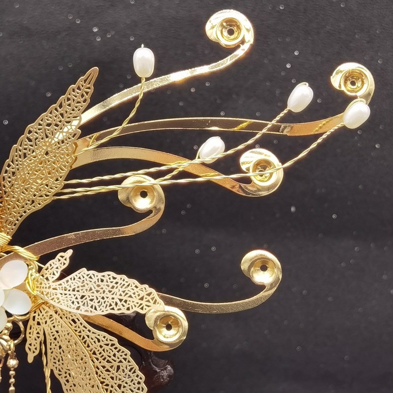 汉服配饰夹子流苏饰古风头饰缠绕树枝古装边夹超仙古代发卡 - 图2