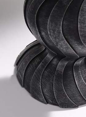 一匚 现代轻奢几何艺术波纹花器 样板间酒店餐厅玄关客厅花瓶摆件