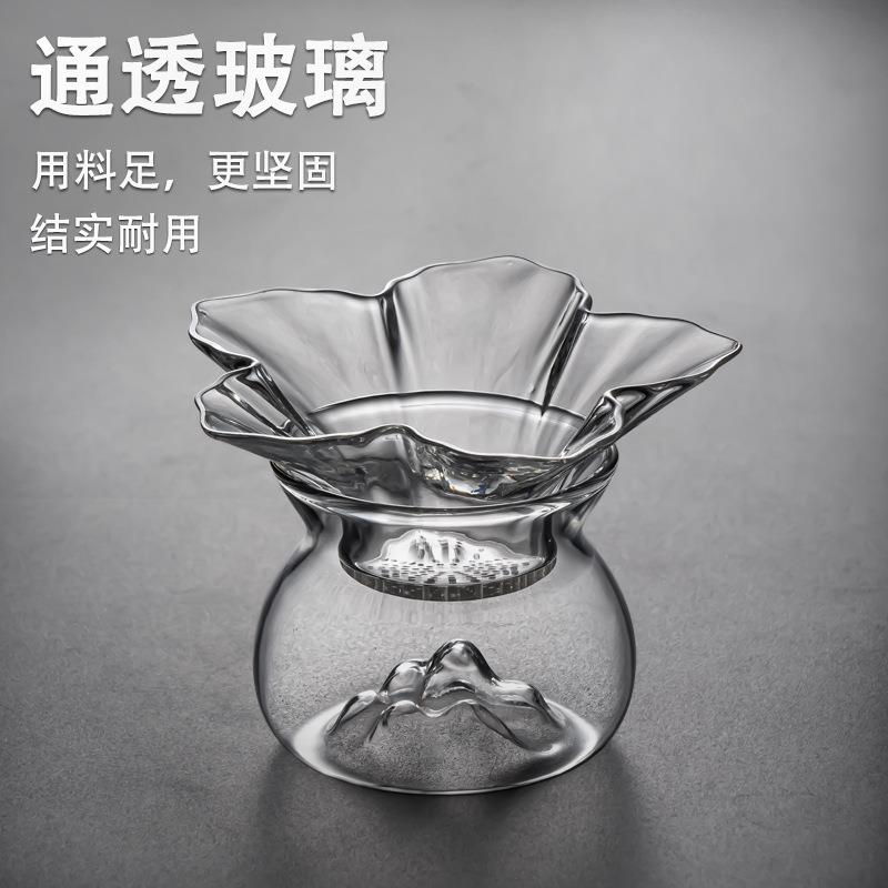 创意网玻璃茶漏茶滤精致高档公道杯茶叶过滤懒人泡茶茶隔功夫茶具 - 图2