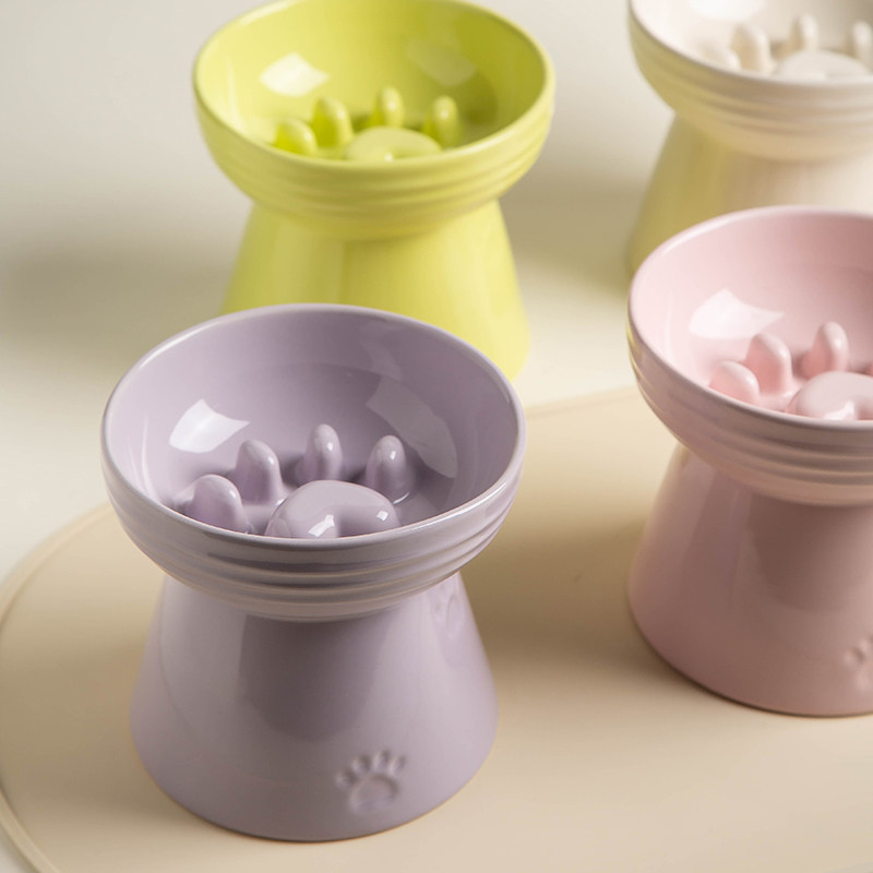 Petdebby宠物慢食碗防噎缓食陶瓷狗碗小型犬狗食盆高脚猫碗猫食盆,淘宝优惠券,粉丝福利购,淘宝优惠卷